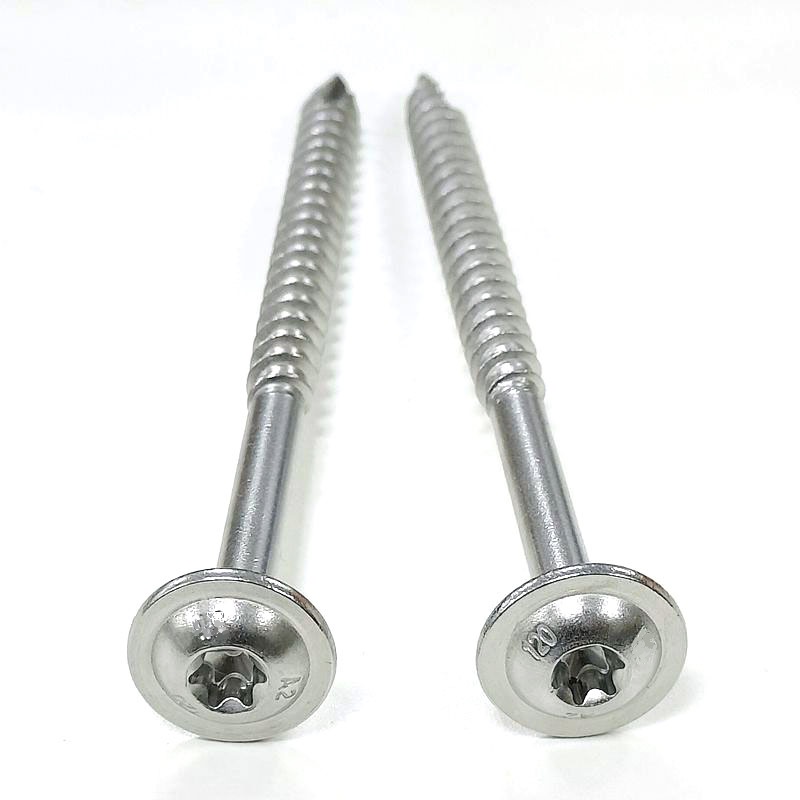 Torx flensde houten schroef met ronde hoofddek